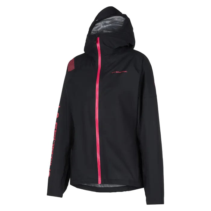 La Sportiva Pocketshell Womens Jacket Colour Black Hibiscus