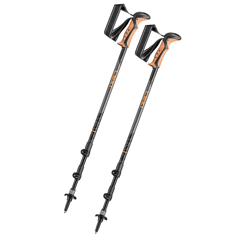 Leki Khumbu AS Hiking Poles - Dark Anthracite/Orange