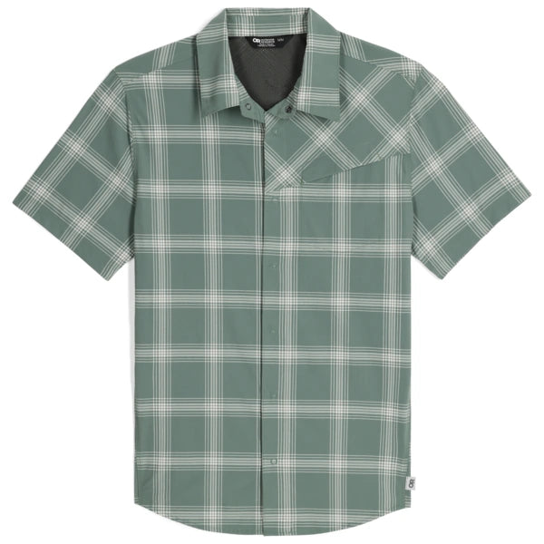 Outdoor Research Astroman Mens Short Sleeve Sun Shirt 1 Colour Green Plaid