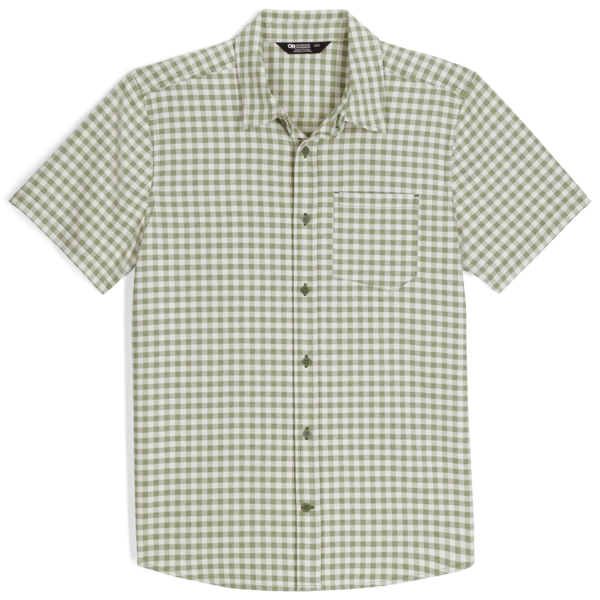Outdoor Research Blackbird Mens Short Sleeve Shirt Colour Dark Olive Plaid
