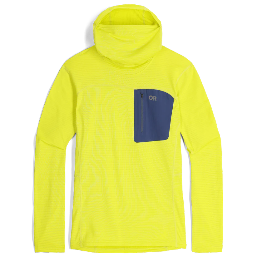 Outdoor Research Mens Vigor Grid Fleece Pullover Hoodie Colour Sulphur