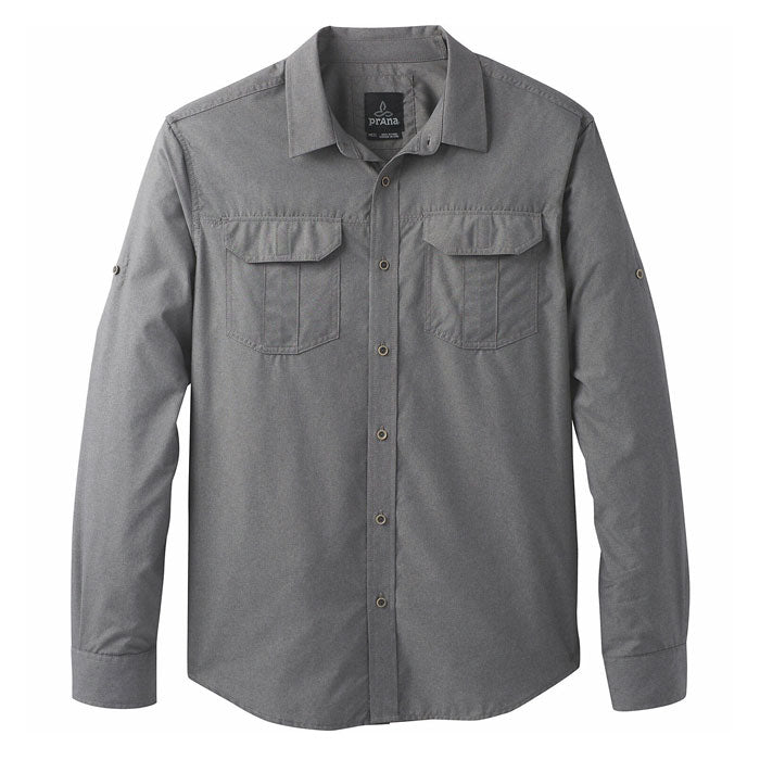 Prana Citadel Mens Long Sleeve Shirt Gravel Colour Gravel