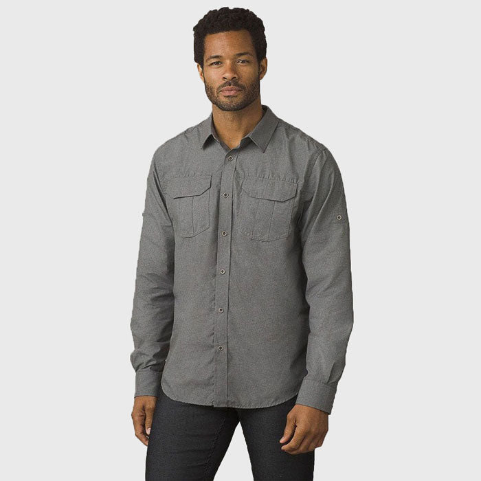 prAna Citadel Mens Long Sleeve Shirt - Gravel