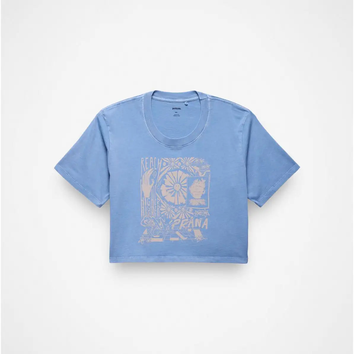 prAna Everyday Graphic Womens Crop T-Shirt Colour Blue