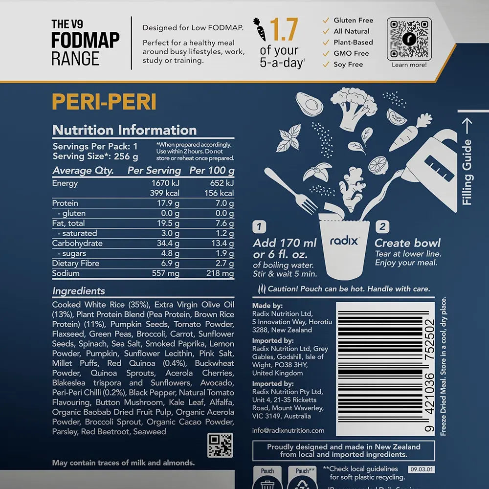 Radix Nutrition FODMAP Meals - 400 Kcal