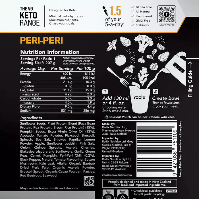 Radix Nutrition Keto Meals v9.0 - 600 Kcal