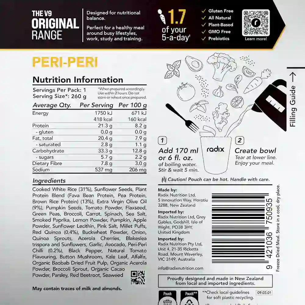 Radix Nutrition Original Meals v9.0 - 600 Kcal