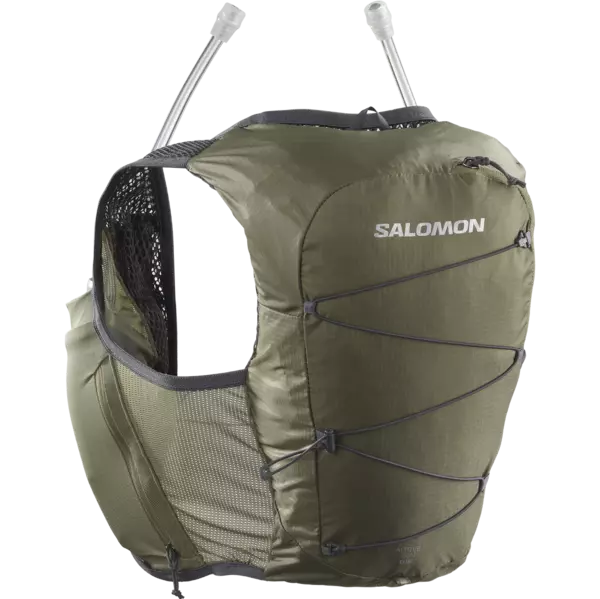 Salomon Active Skin 8 Womens Running Vest With Flasks 1 Colour Dusky Green Ebony