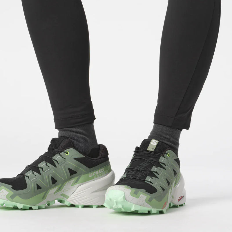 Salomon Speedcross 6 Women's Trail Running Shoes - Black/Laurel Wreath/ Green Ash