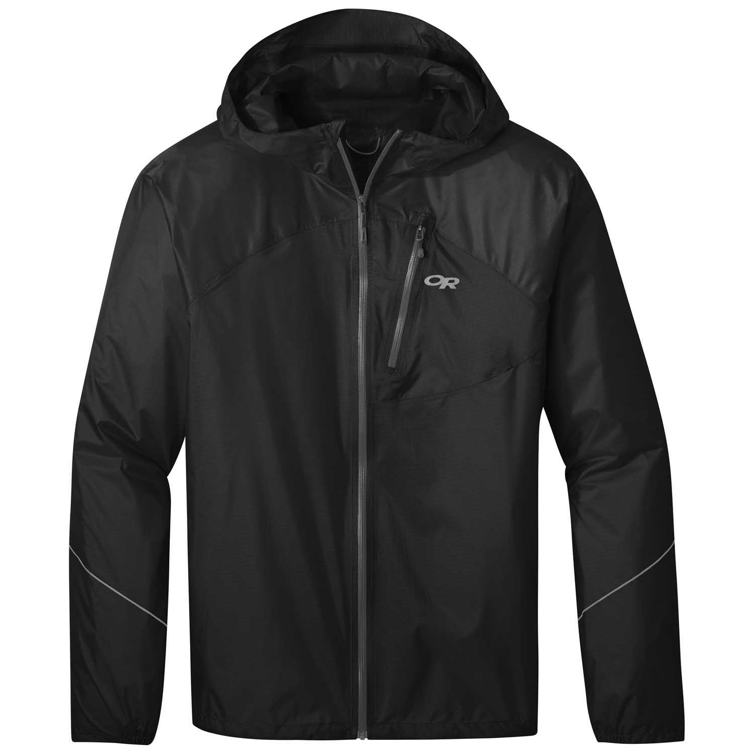 Outdoor Research Helium Mens Waterproof Hooded Jacket Colour Black