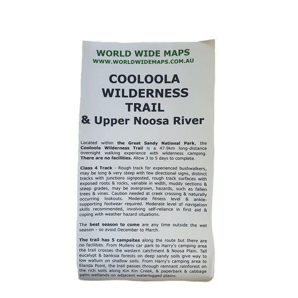 World Wide Maps Cooloola Wilderness Trail Map