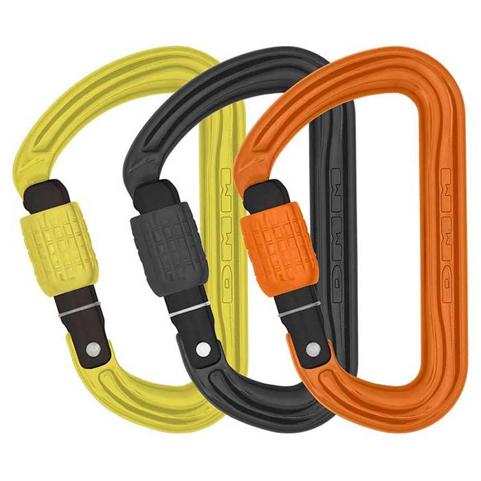 Dmm Shadow Screw Gate Climbing Carabiner 3 Pack Colour Lime Grey Orange