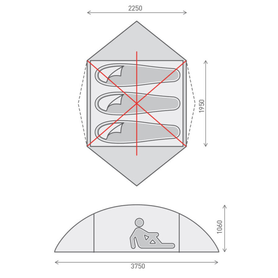 One Planet Goondie 3 Person Tent Mesh Inner Only