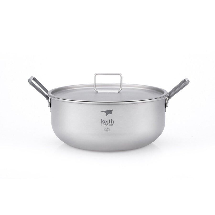 Keith Camping Cooking Set 3-Piece Titanium Pot Frying Pan