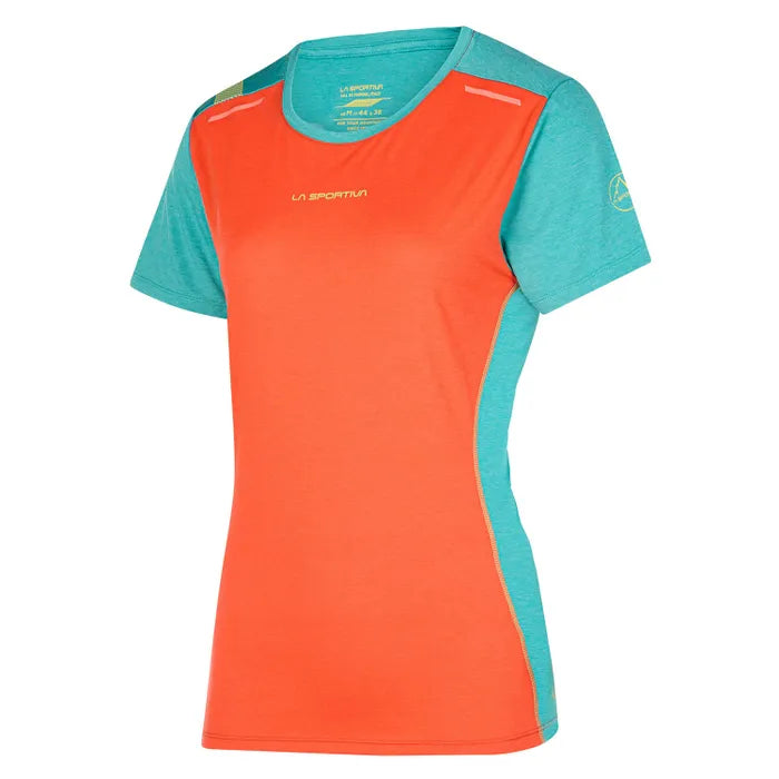 La Sportiva Tracer Womens T Shirt Colour Cherry Tomato Lagoon