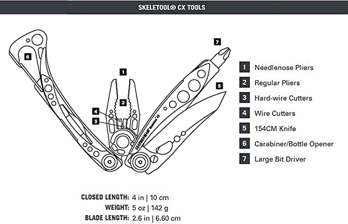 Leatherman Skeletool CX Multi Tool w/ Nylon Sheath