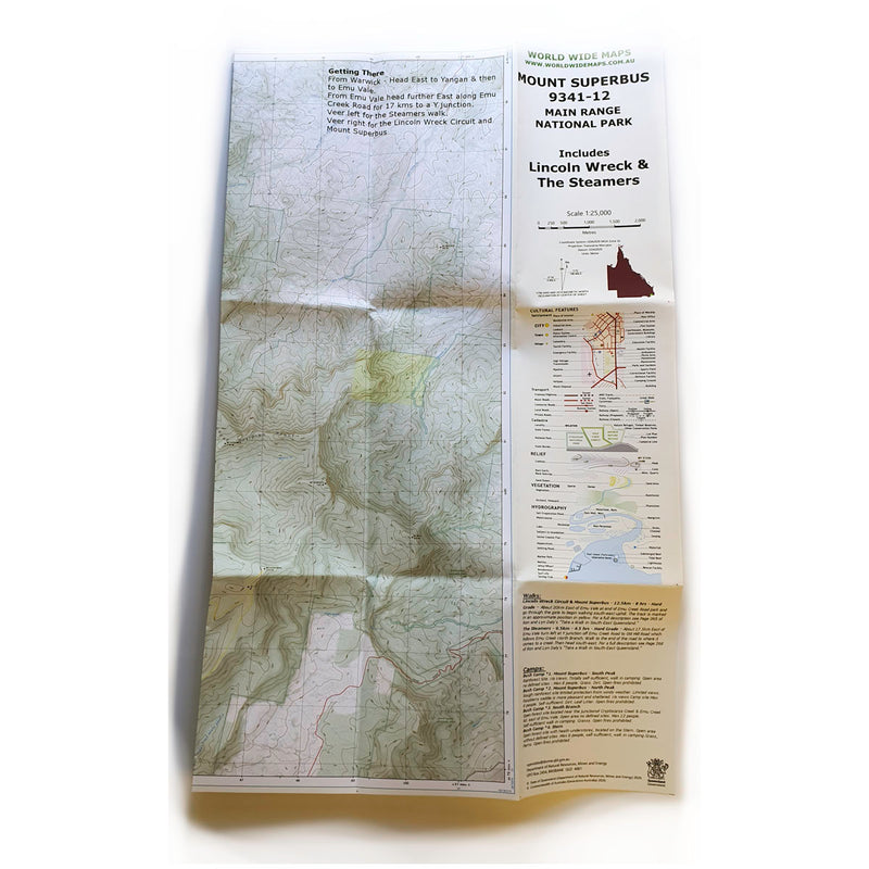 World Wide Maps Mount Superbus Bush Walks Map