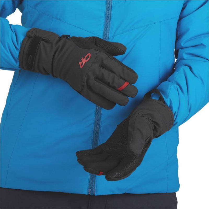 Outdoor Research Ouray Womens Ice Gloves - Black/Tomato