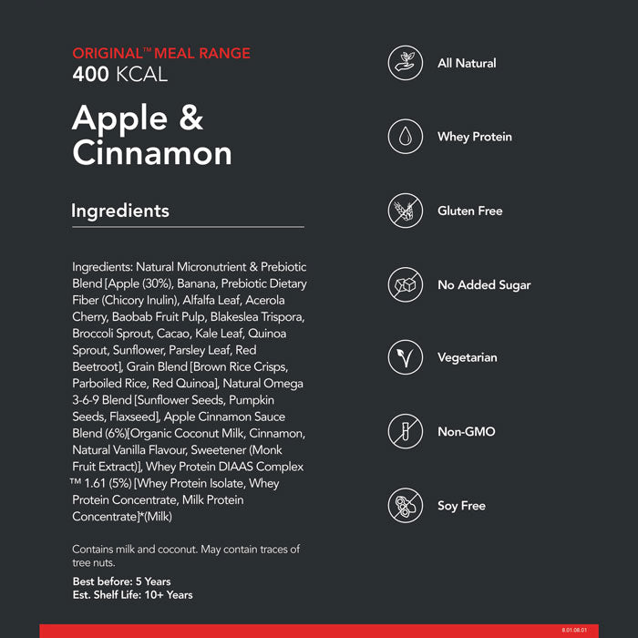 Radix Nutrition Original Apple & Cinnamon Whey Protein - 400kcal