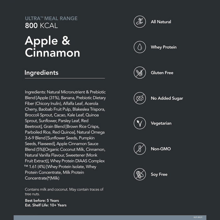 Radix Nutrition Ultra Breakfast Apple & Cinnamon Whey Protein - 800kcal
