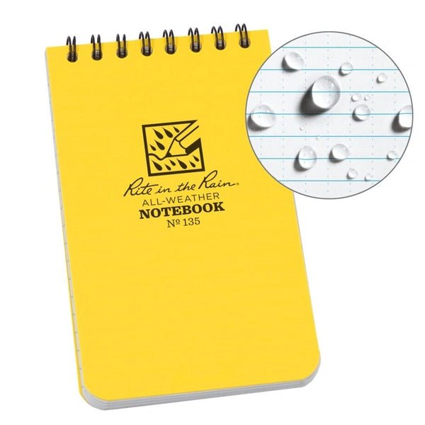 Rite In The Rain Polydura Waterproof Spiral Notebook 3 X 5 Colour Yellow