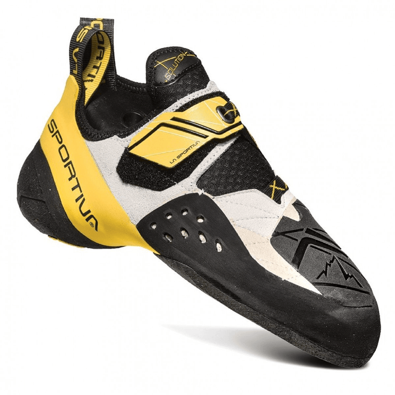 La Sportiva Solution Mens Climbing Shoe - White/Yellow - 1