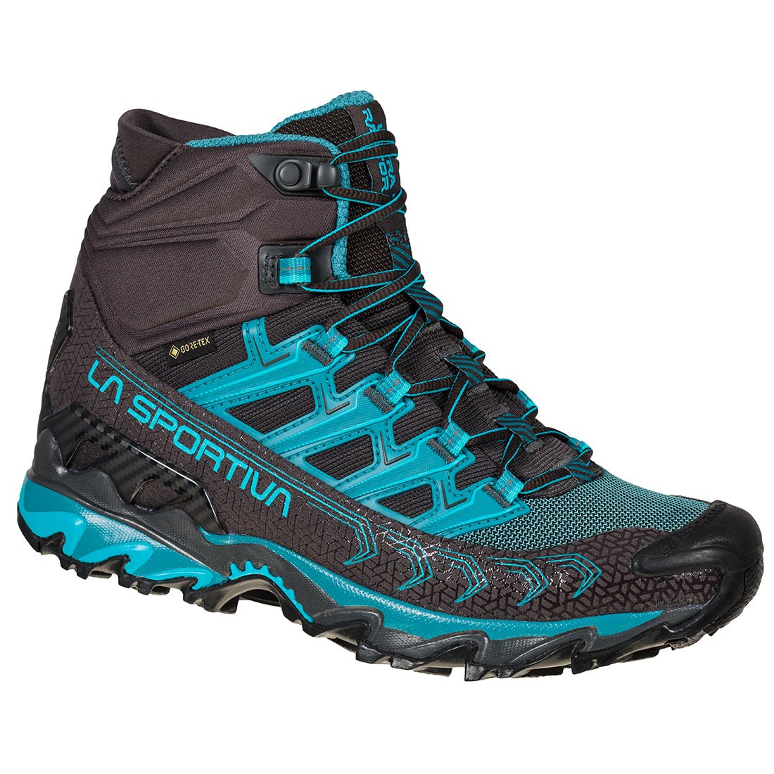 La Sportiva Ultra Raptor II Mid Wide GTX Womens Hiking Boot - Carbon/Topaz