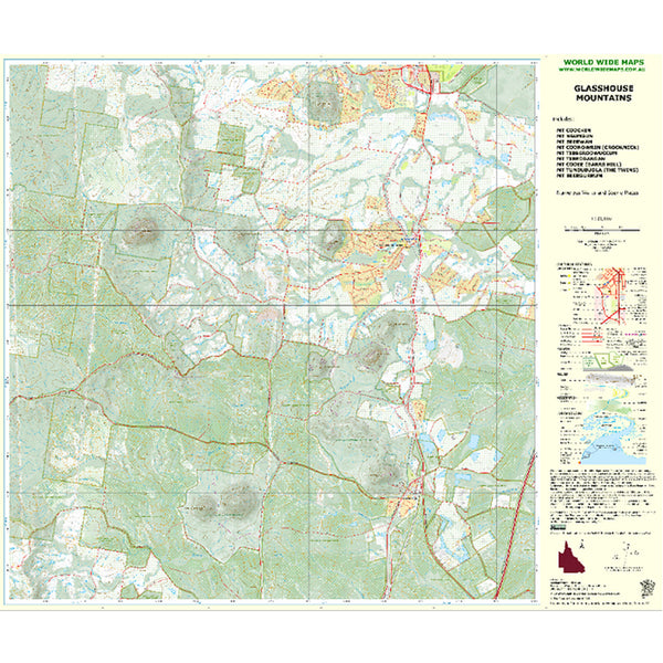 World Wide Maps Glasshouse Mountains Map