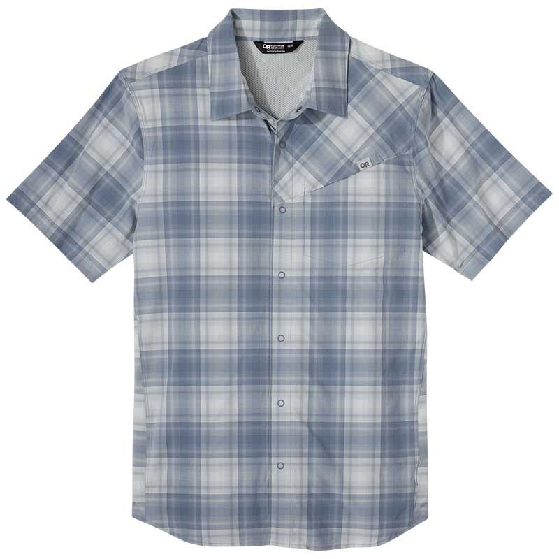 Outdoor Research Astroman Mens Short Sleeve Sun Shirt 1 Colour Nimbus Plaid