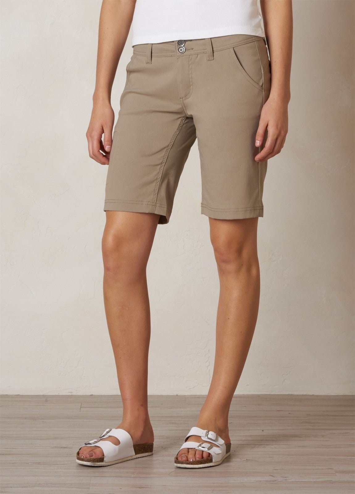 Prana Halle Womens Shorts Dark Khaki Colour Dark Khaki